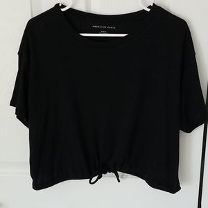 AEO Cropped Black Top Size: M